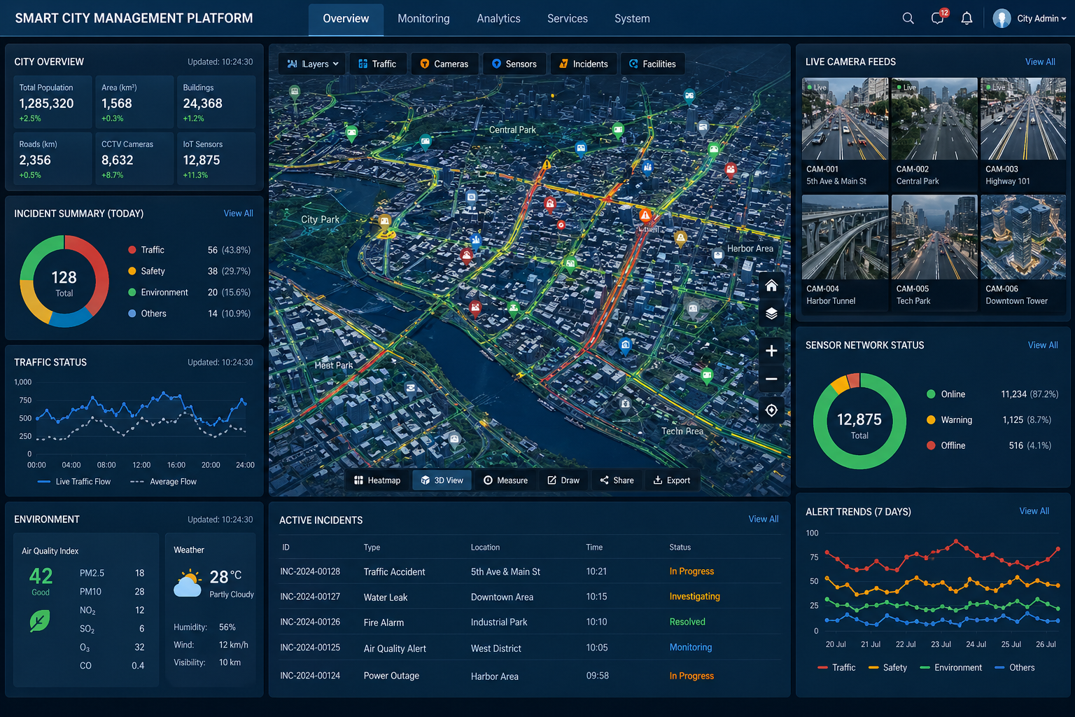 Private network visual dispatch dashboard