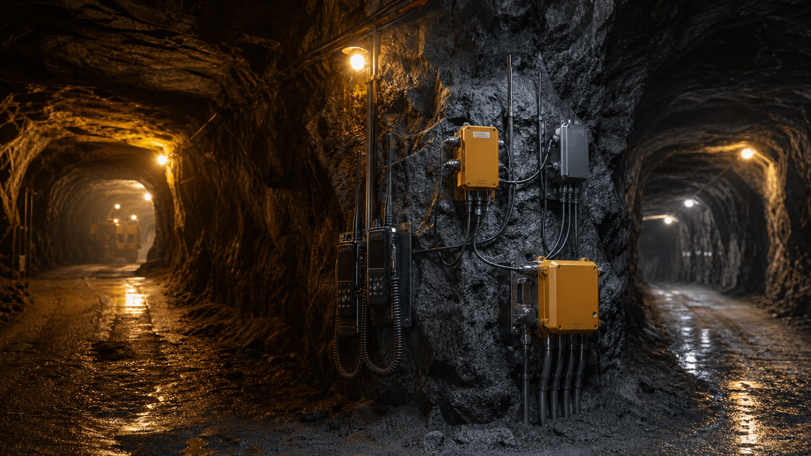 Mining team in an underground work area