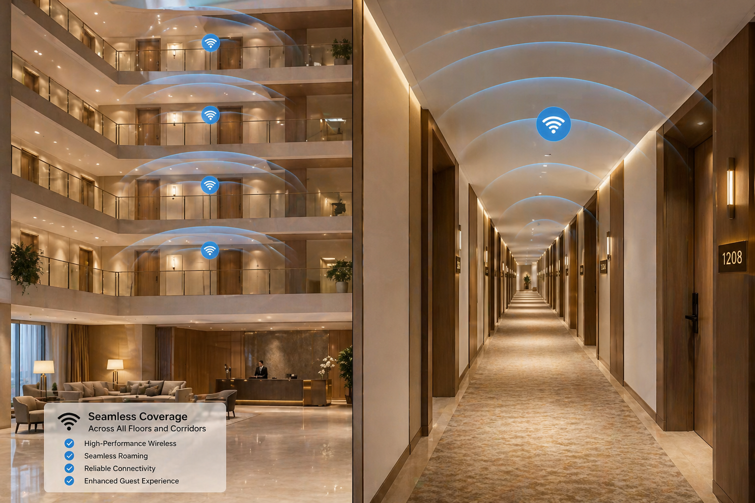Hotel multi-floor indoor coverage