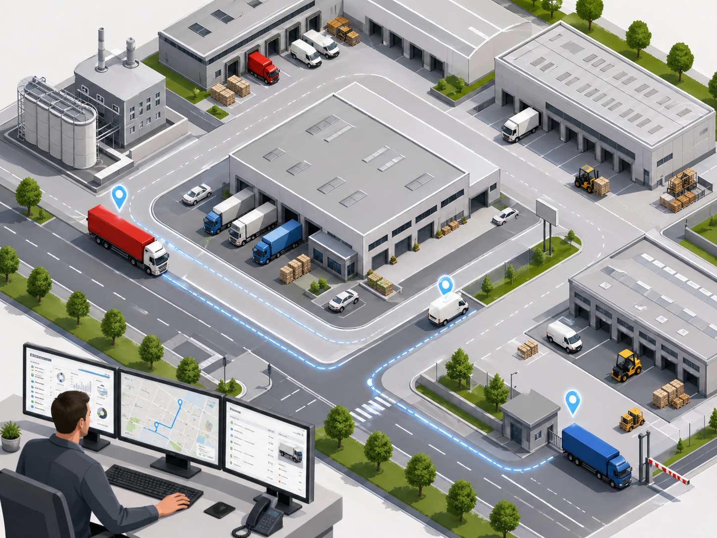 Industrial dispatch and vehicle coordination overview