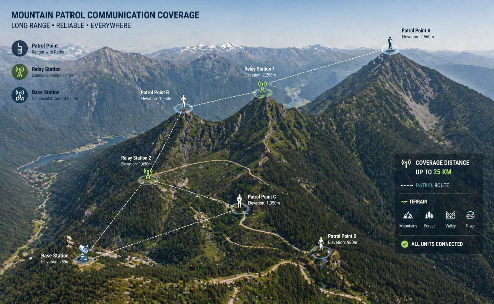Mountain patrol communication overview