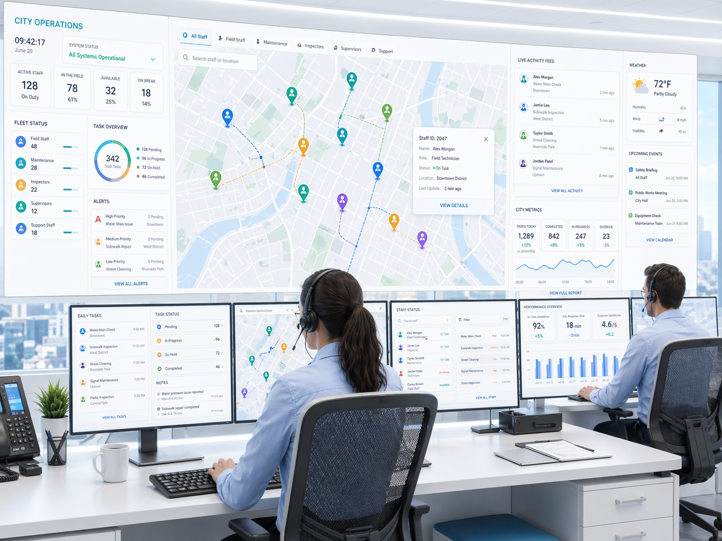 Visual dispatch platform for sanitation management