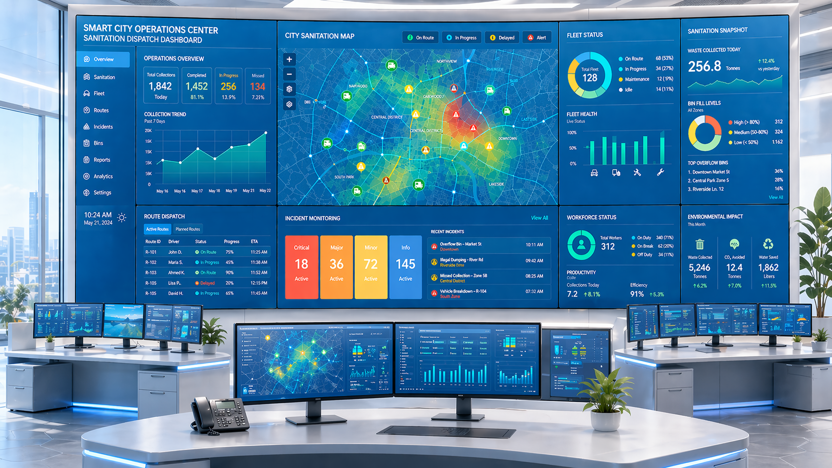 Smart sanitation dispatch platform