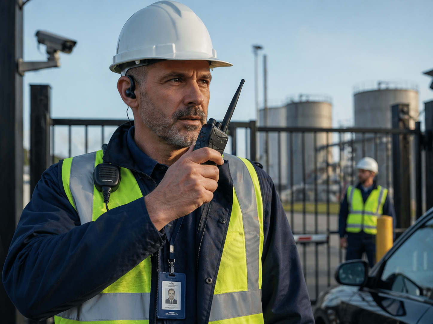 Field staff using secure communication terminal