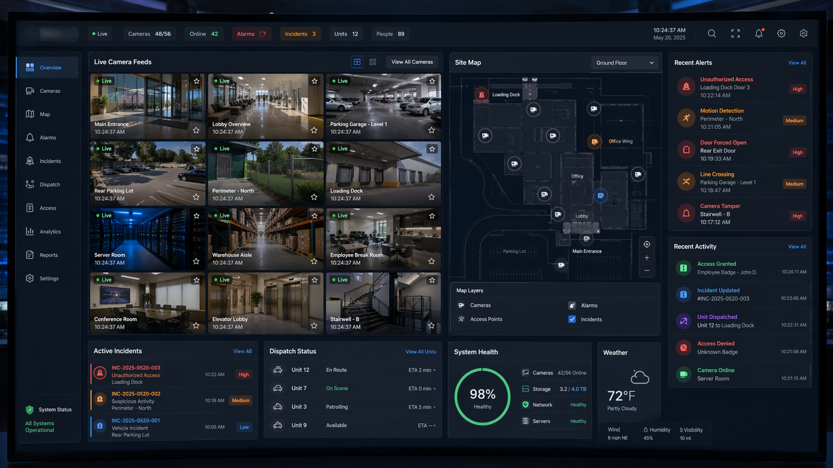 Facility command and dispatch platform