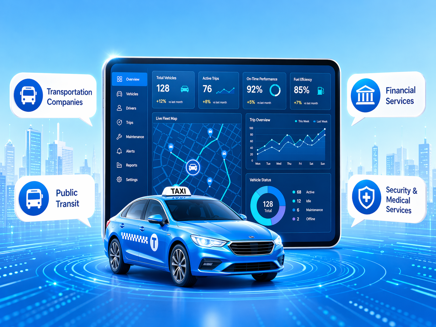 Efficient taxi fleet operation