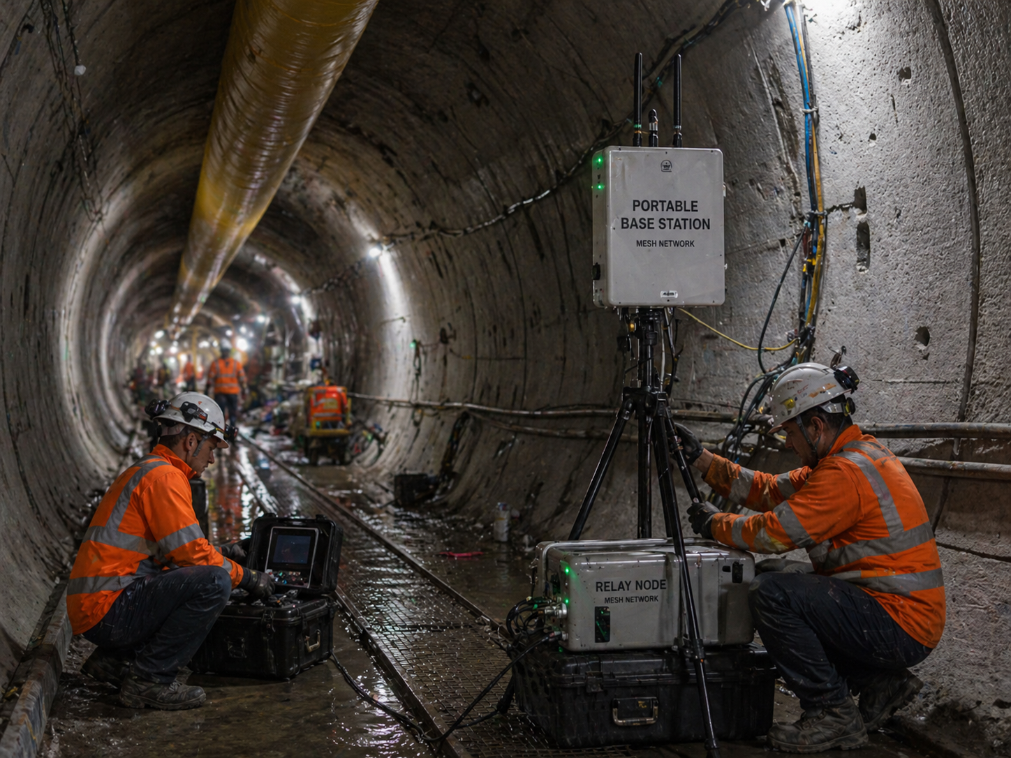 Wireless self-organizing relay solution for tunnel communication